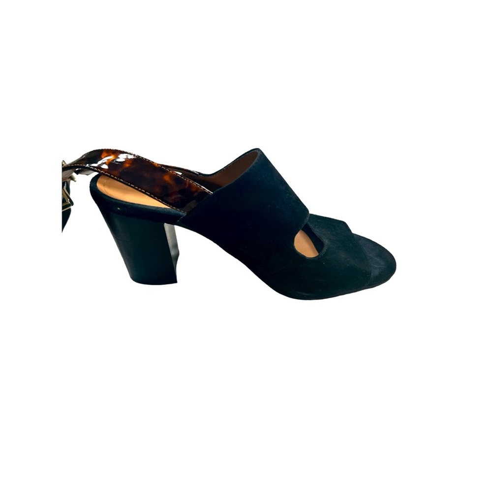 Vionic dressy black sandals with tortoiseshell straps, Size 7